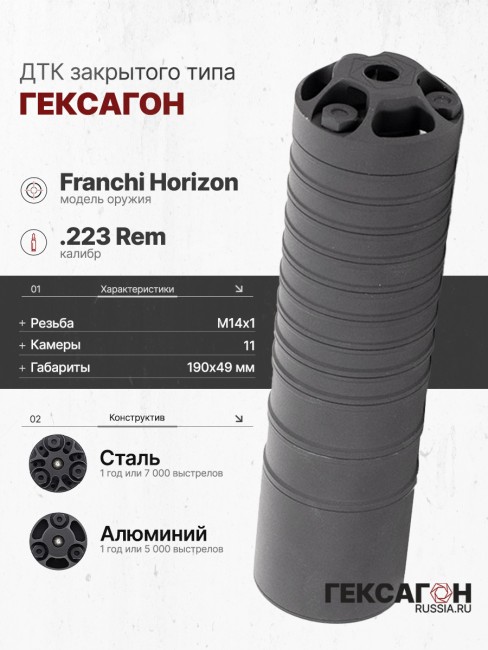 ДТК закрытого типа Гексагон на Franchi Horizon калибр .223 фото 1 ДТК закрытого типа Гексагон на Franchi Horizon калибр .223 фото 1